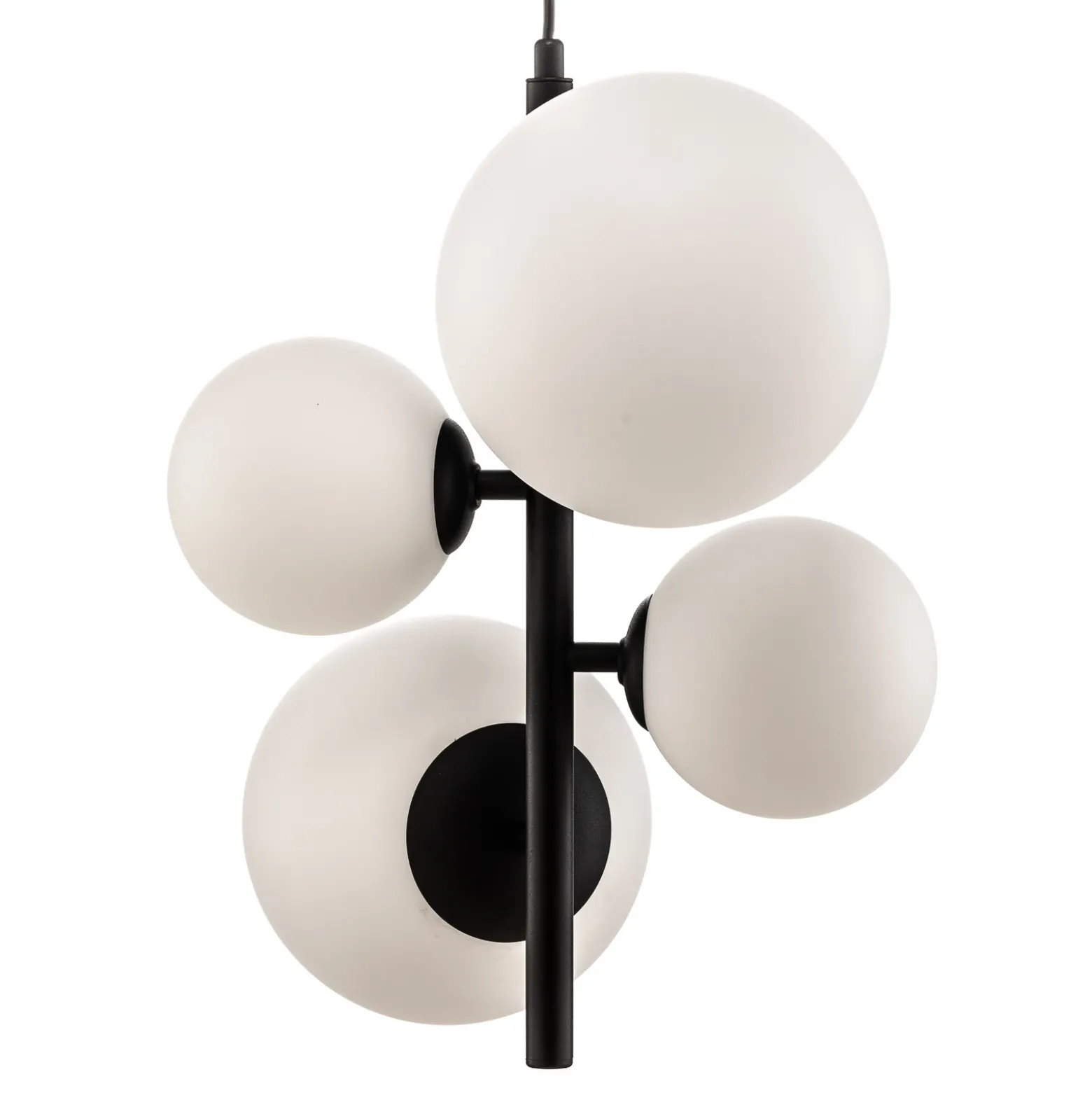 Lámpara colgante Dione, de 4 luces, negra