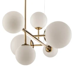 Lámpara colgante Dione, de 6 luces, dorada