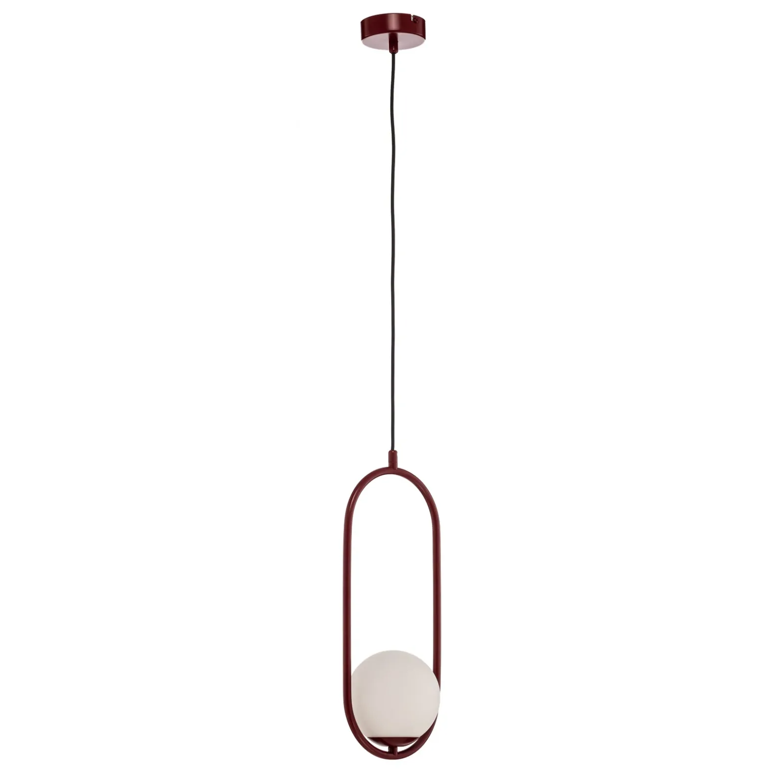 Lámpara colgante Dione, 1 luz, rojo vino/blanco