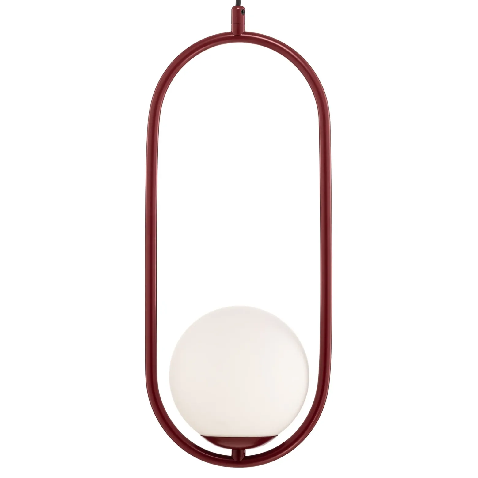 Lámpara colgante Dione, 1 luz, rojo vino/blanco
