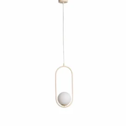 Lámpara colgante Dione, opalino/crema, 1 luces
