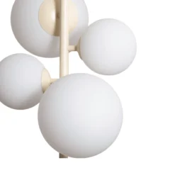 Lámpara colgante Dione, ópalo/crema, 4 luces