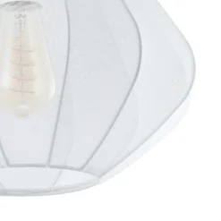 Lámpara colgante Dolwen, blanca, Ø 33,5 cm, tela