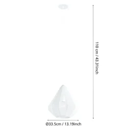 Lámpara colgante Dolwen, blanca, Ø 33,5 cm, tela