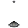 Lámpara colgante Dolwen, negra, Ø 42,5 cm, tela