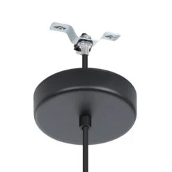 Lámpara colgante Dolwen, negra, Ø 42,5 cm, tela