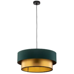 Lámpara colgante Dorina, verde/oro Ø 50cm