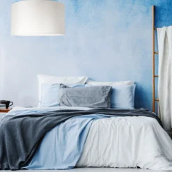 Lámpara colgante Dorset de textil, blanco