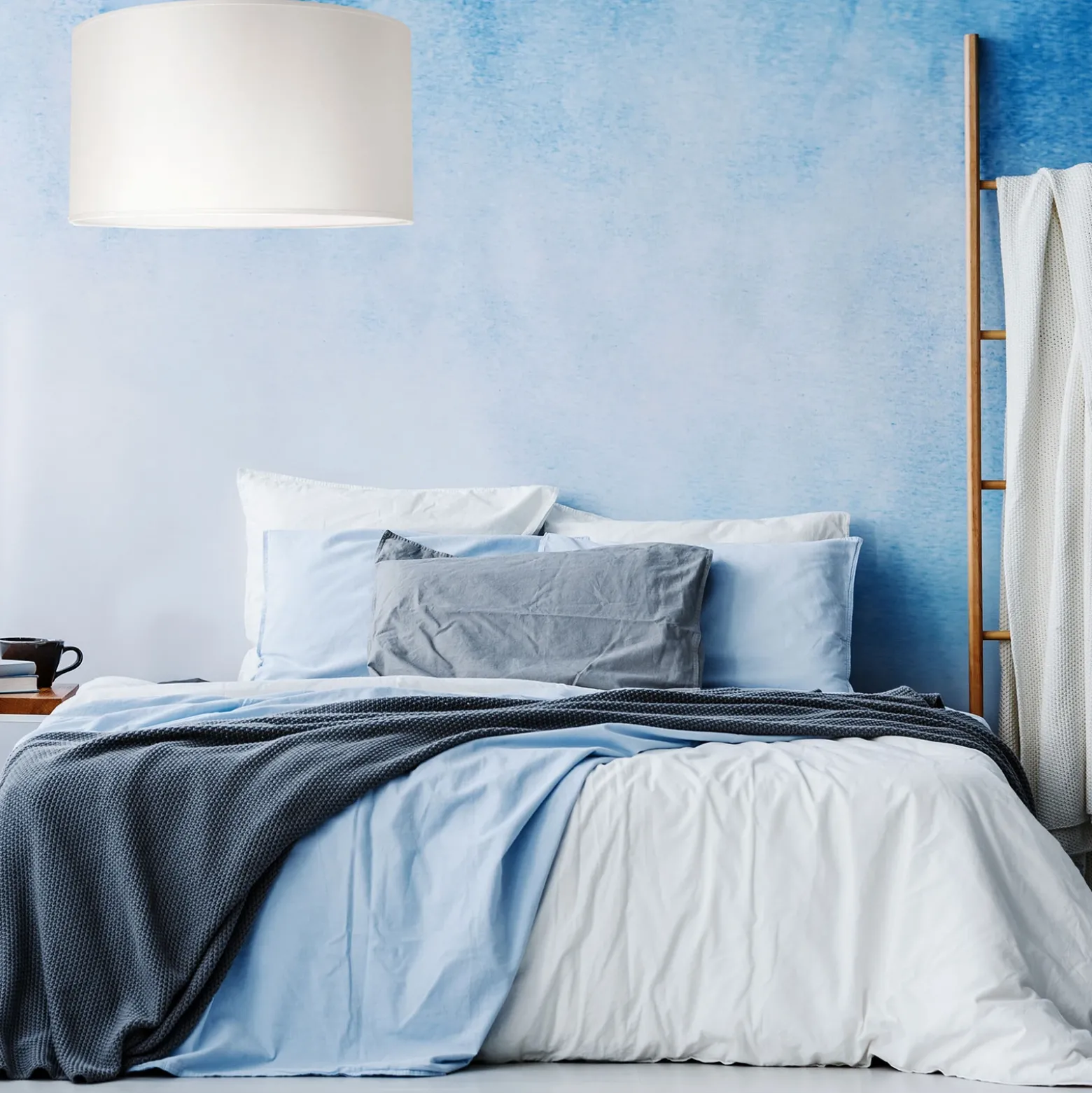 Lámpara colgante Dorset de textil, blanco