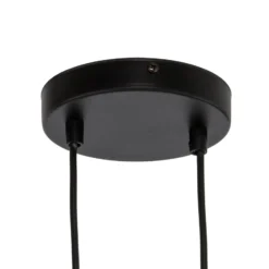 Lámpara colgante DRUMZ, negra, longitud 100 cm, 6 luces, tejido, E14