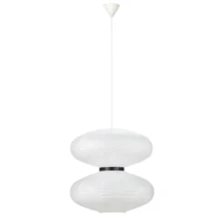 Lámpara colgante Dual con pantalla de papel blanco