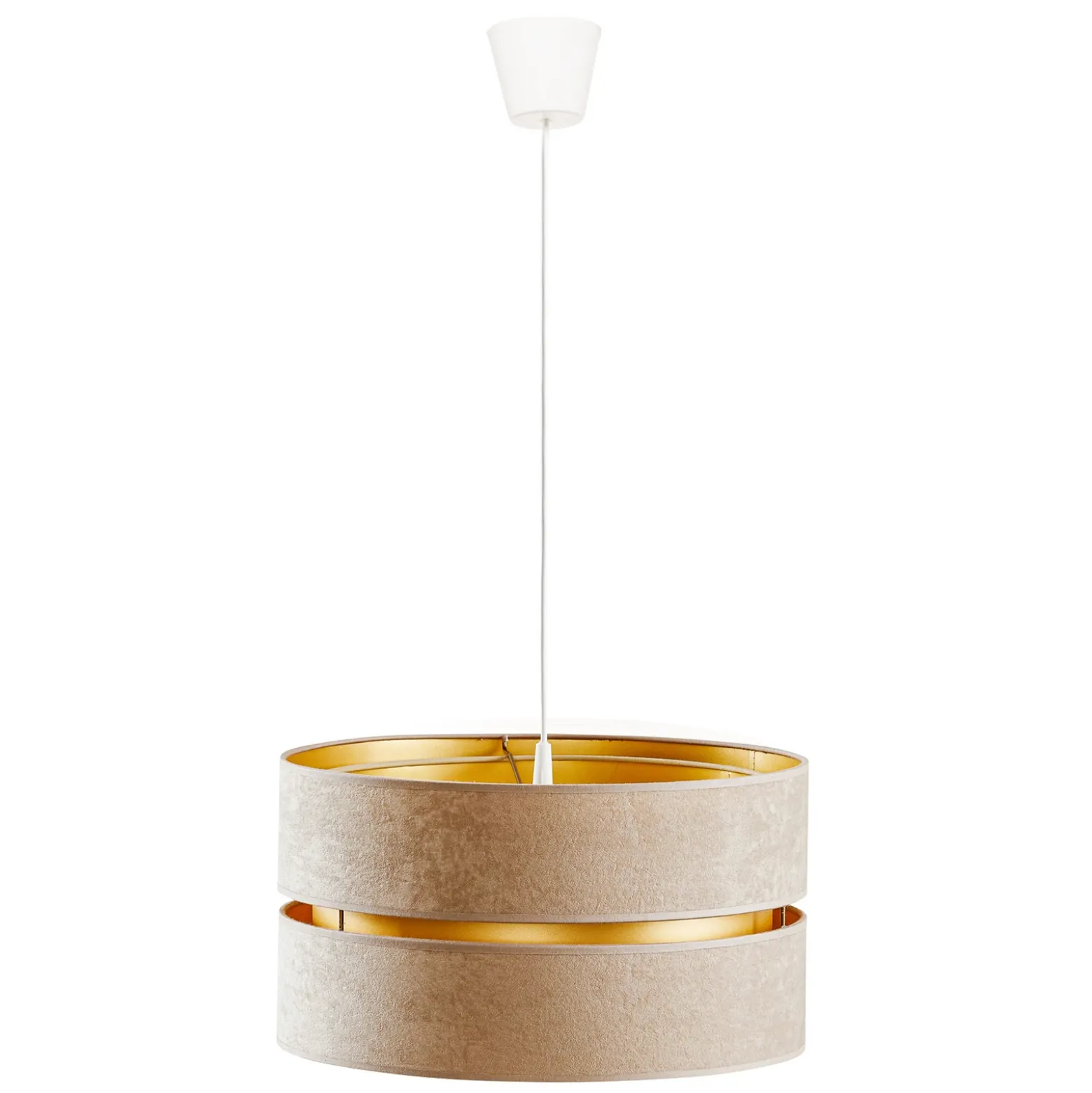 Lámpara colgante Duo, beige/dorado, Ø40cm, 1 luz