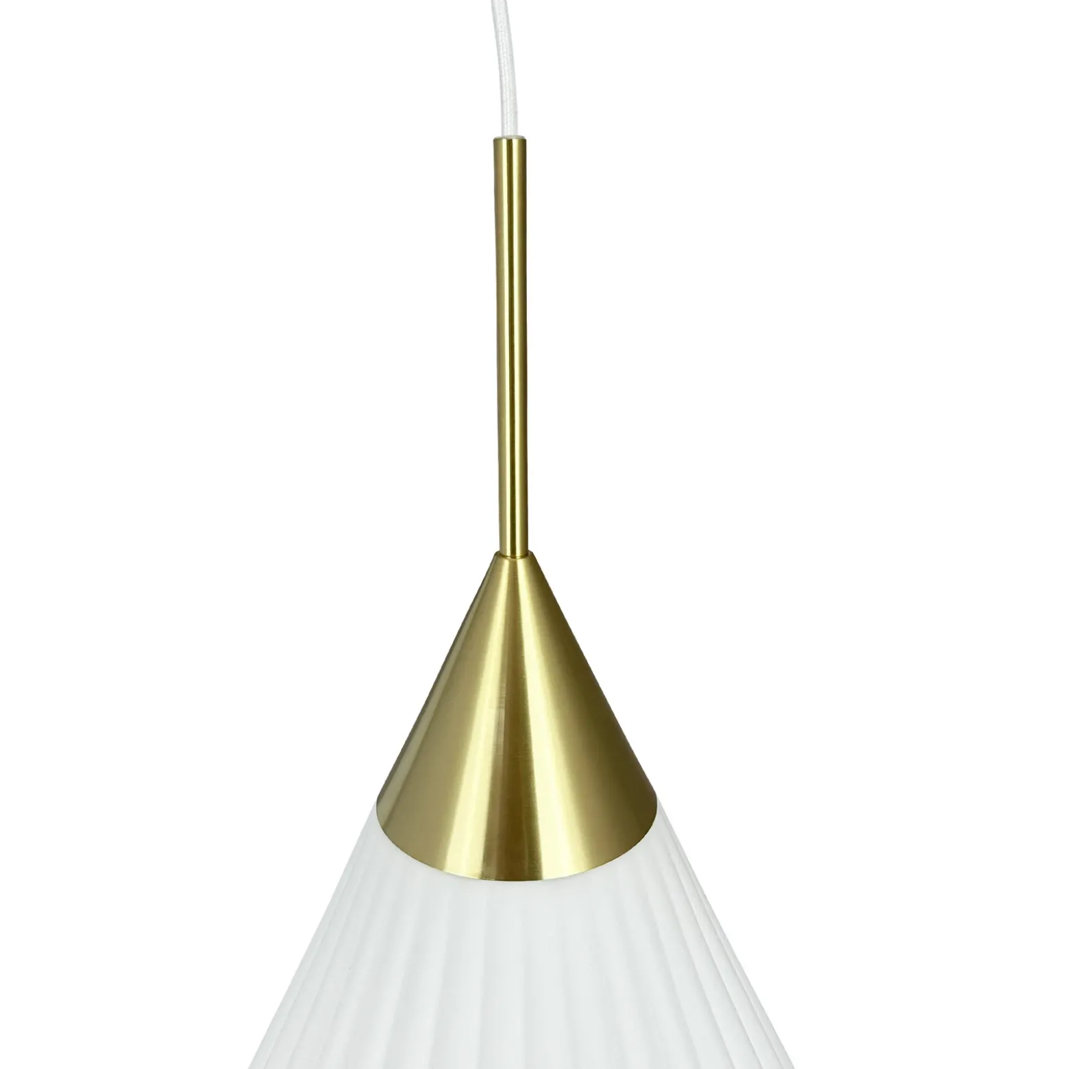 Lámpara colgante Dyberg Larsen Ballon, Ø 21 cm, blanco/color latón