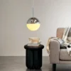 Lámpara colgante Dyberg Larsen Nova D25, ópalo/cromo, metal