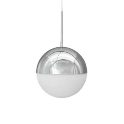 Lámpara colgante Dyberg Larsen Nova D25, ópalo/cromo, metal