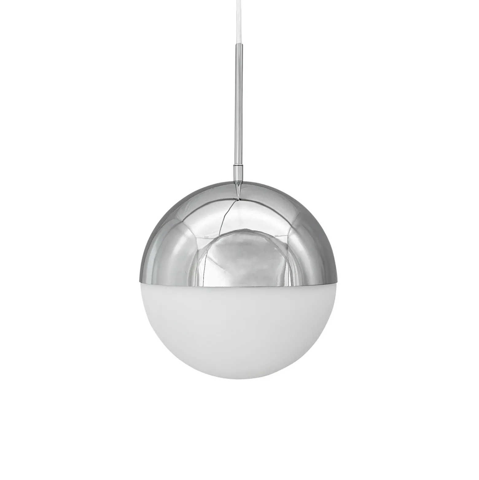 Lámpara colgante Dyberg Larsen Nova D25, ópalo/cromo, metal