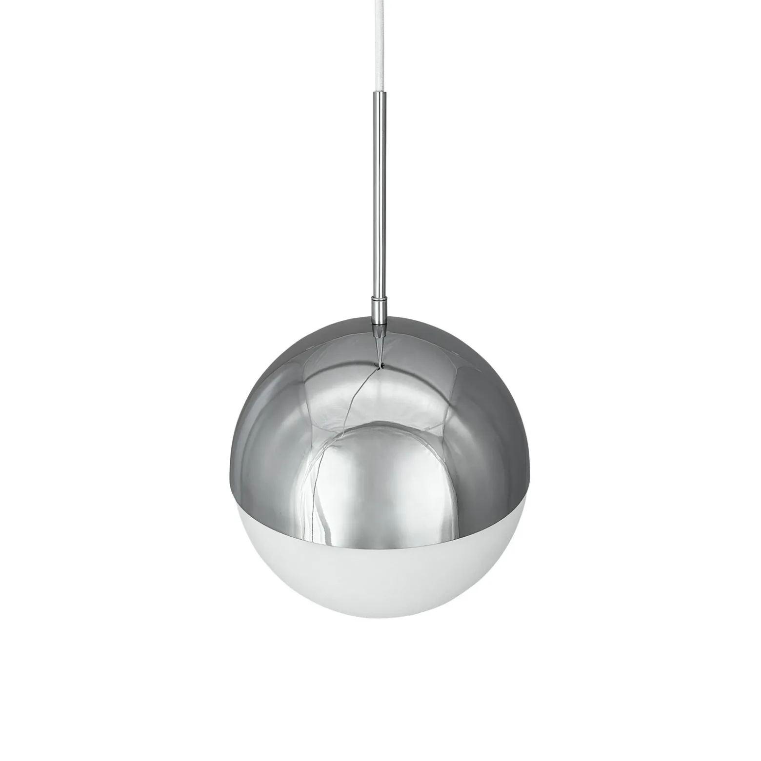 Lámpara colgante Dyberg Larsen Nova D25, ópalo/cromo, metal