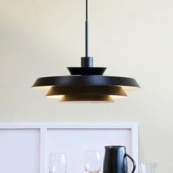 Lámpara colgante Dyberg Larsen DL44, negra, metal, Ø 45 cm