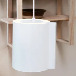 Lámpara colgante Dyberg Larsen Wum Ø 18,5 cm blanca