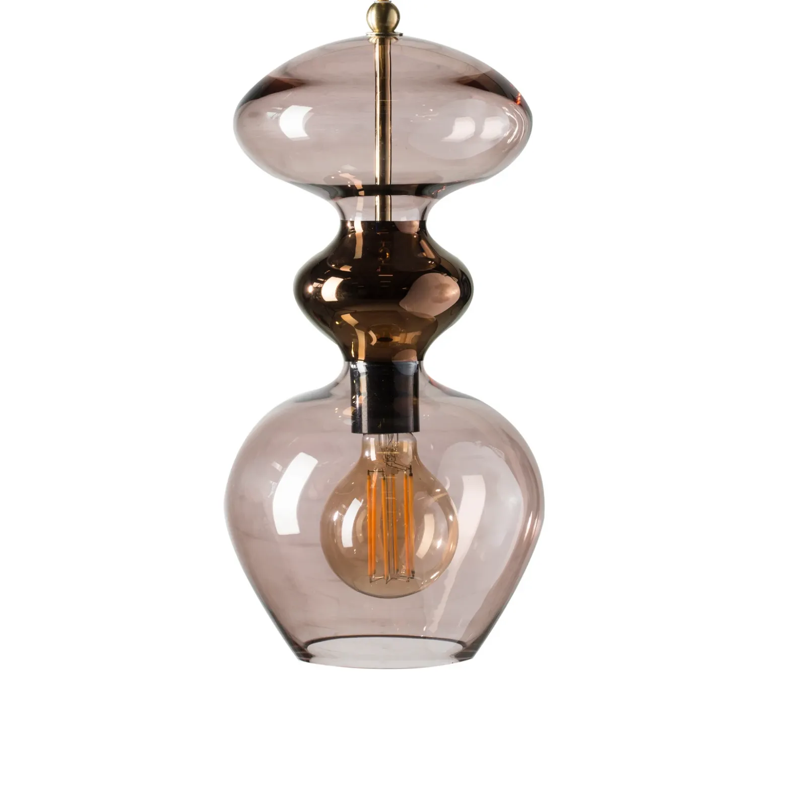 Lámpara colgante EBB & FLOW Futura M, obsidiana, cristal, Ø 18 cm