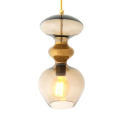 Lámpara colgante EBB & FLOW Futura M, marrón, cristal, Ø 18 cm, E27