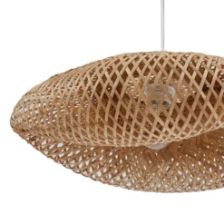 Lámpara colgante Eleane de Lindby, bambú, natural, Ø 50 cm