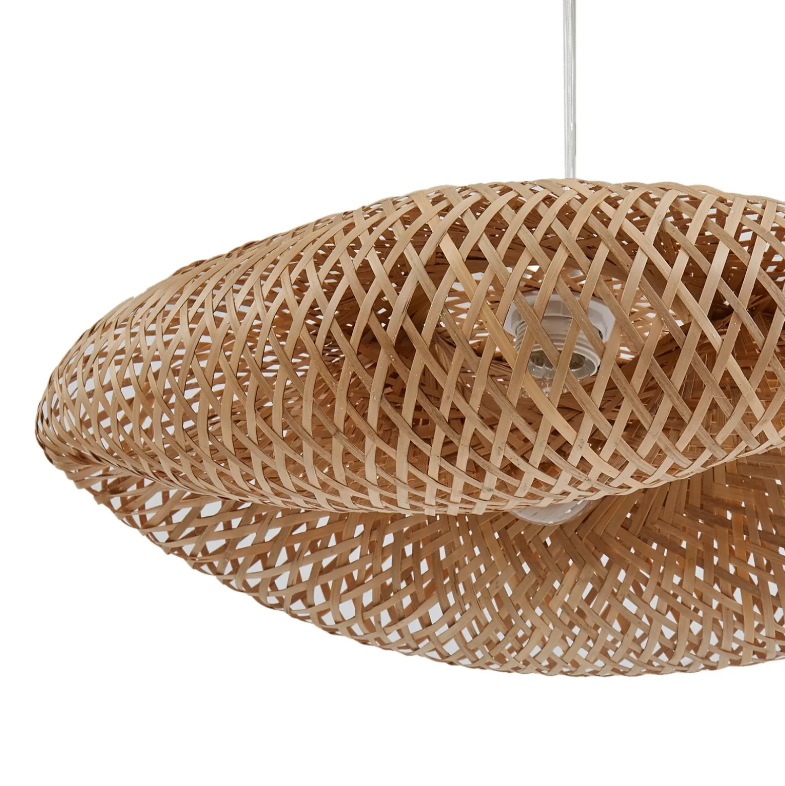 Lámpara colgante Eleane de Lindby, bambú, natural, Ø 50 cm