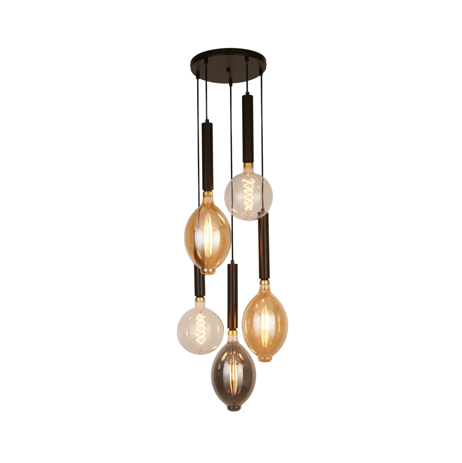 Lámpara colgante Elegance 5 luces, negro