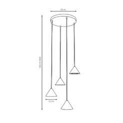 Lámpara colgante Elit, 4 luces, Ø 30 cm, negro, metal, GX53