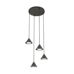 Lámpara colgante Elit, 4 luces, Ø 30 cm, negro, metal, GX53
