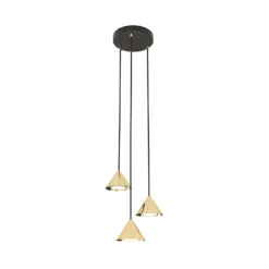 Lámpara colgante Elit, 3 luces, Ø 20 cm, negro/dorado, metal