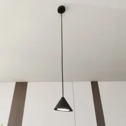 Lámpara colgante Elit, 1 luz, negro, suspensión metálica de 1 m