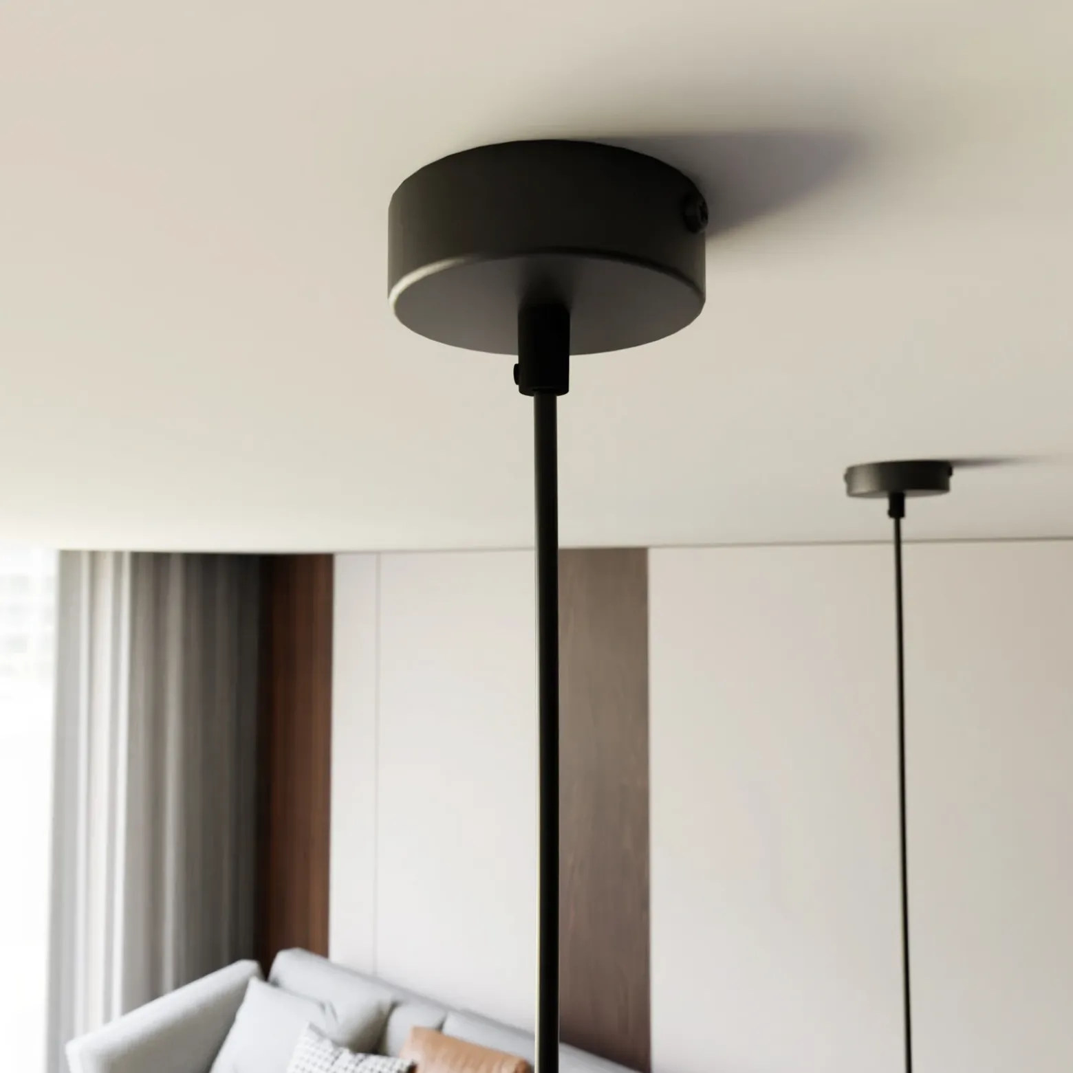 Lámpara colgante Elit, 1 luz, negro, suspensión metálica de 1 m