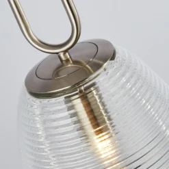 Lámpara colgante Elixir, níquel/claro, cristal, Ø 24 cm, E27