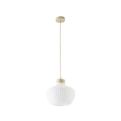 Lámpara colgante Eloise de Lucande, Ø 30 cm, blanca, de tela, E27