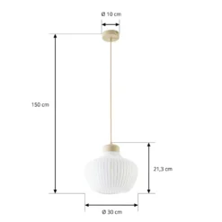 Lámpara colgante Eloise de Lucande, Ø 30 cm, blanca, de tela, E27