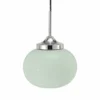 Lámpara colgante Elsy, verde claro/cromo, Ø 18 cm, cristal, enchufe