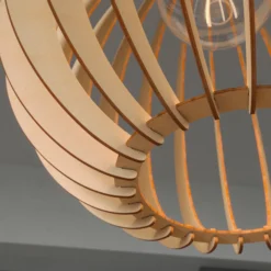 Lámpara colgante Envostar Clay de contrachapado de abedul, Ø 40 cm