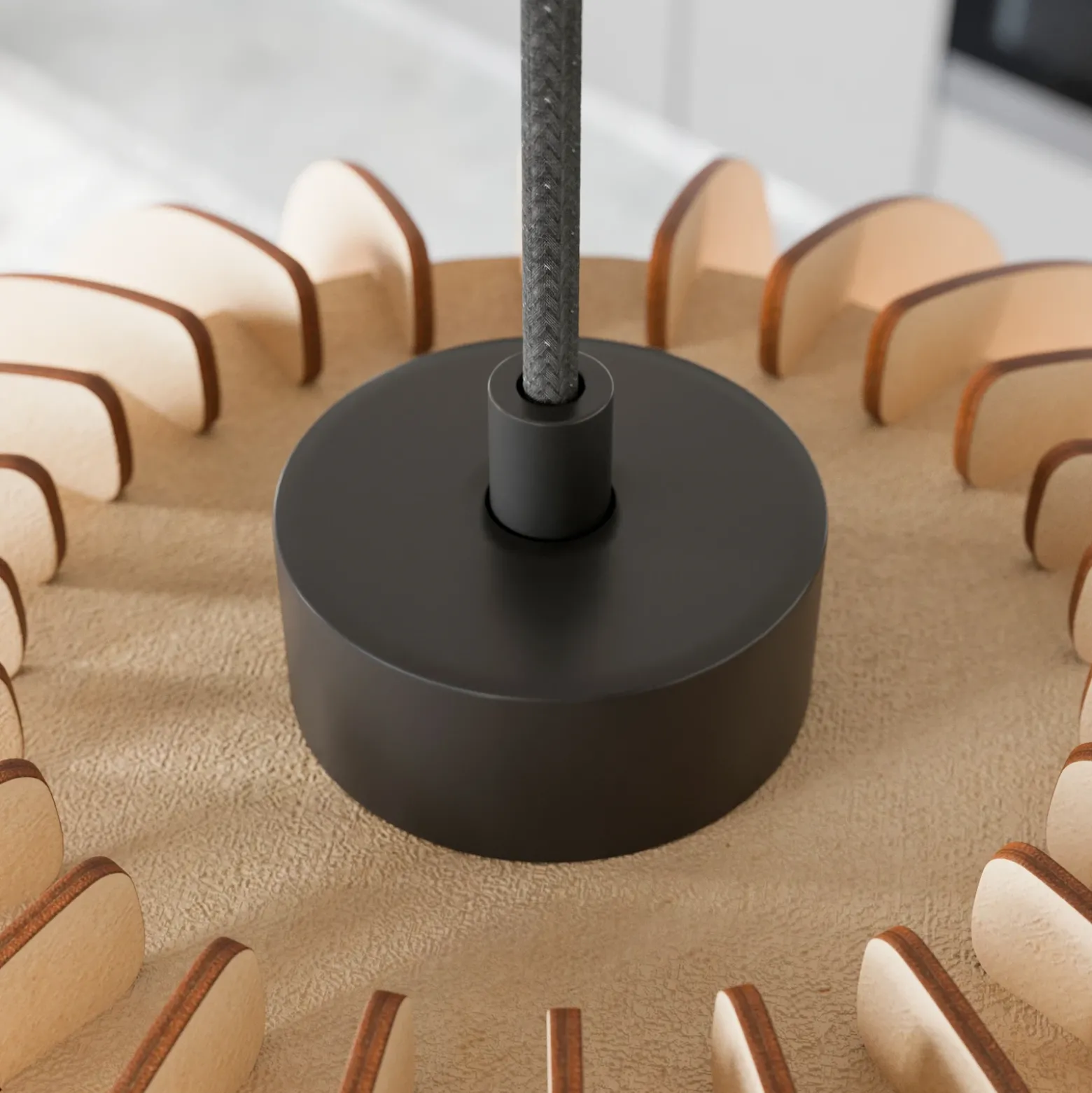 Lámpara colgante Envostar Clay de contrachapado de abedul, Ø 40 cm