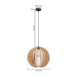 Lámpara colgante Envostar Clay de contrachapado de abedul, Ø 40 cm