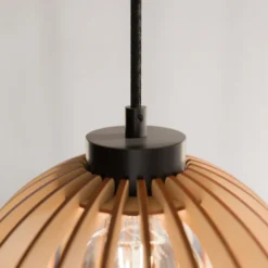 Lámpara colgante Envostar Clay de contrachapado de abedul, 3 luces, redonda
