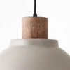 Lámpara colgante Erena con detalles de madera topo