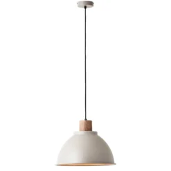 Lámpara colgante Erena con detalles de madera topo