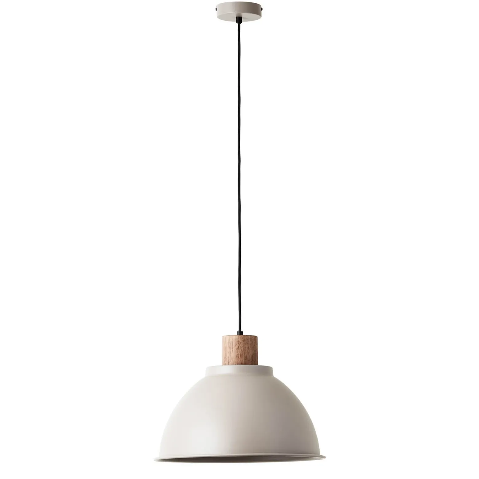 Lámpara colgante Erena con detalles de madera topo