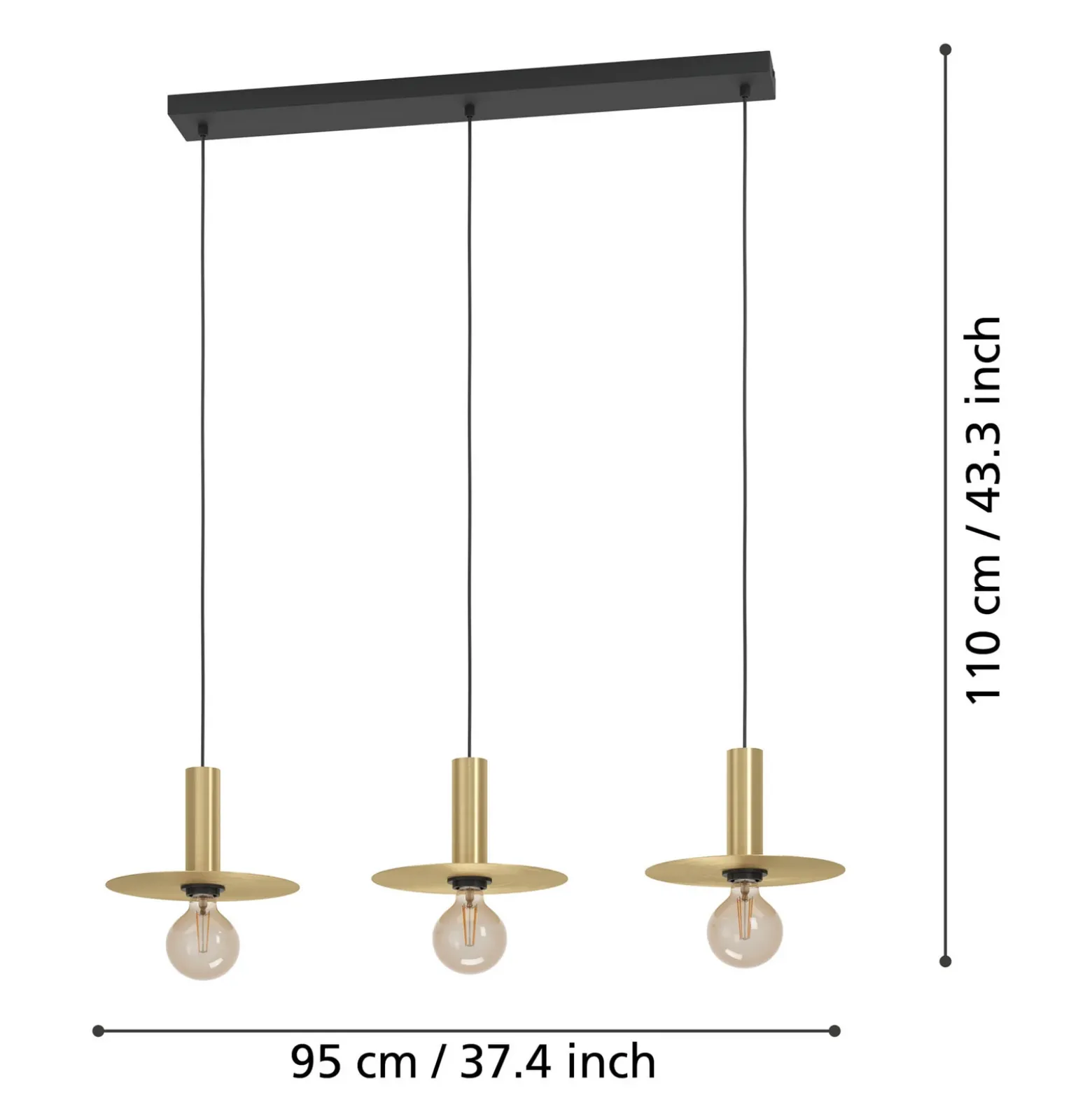 Lámpara colgante Escandell, 3 luces