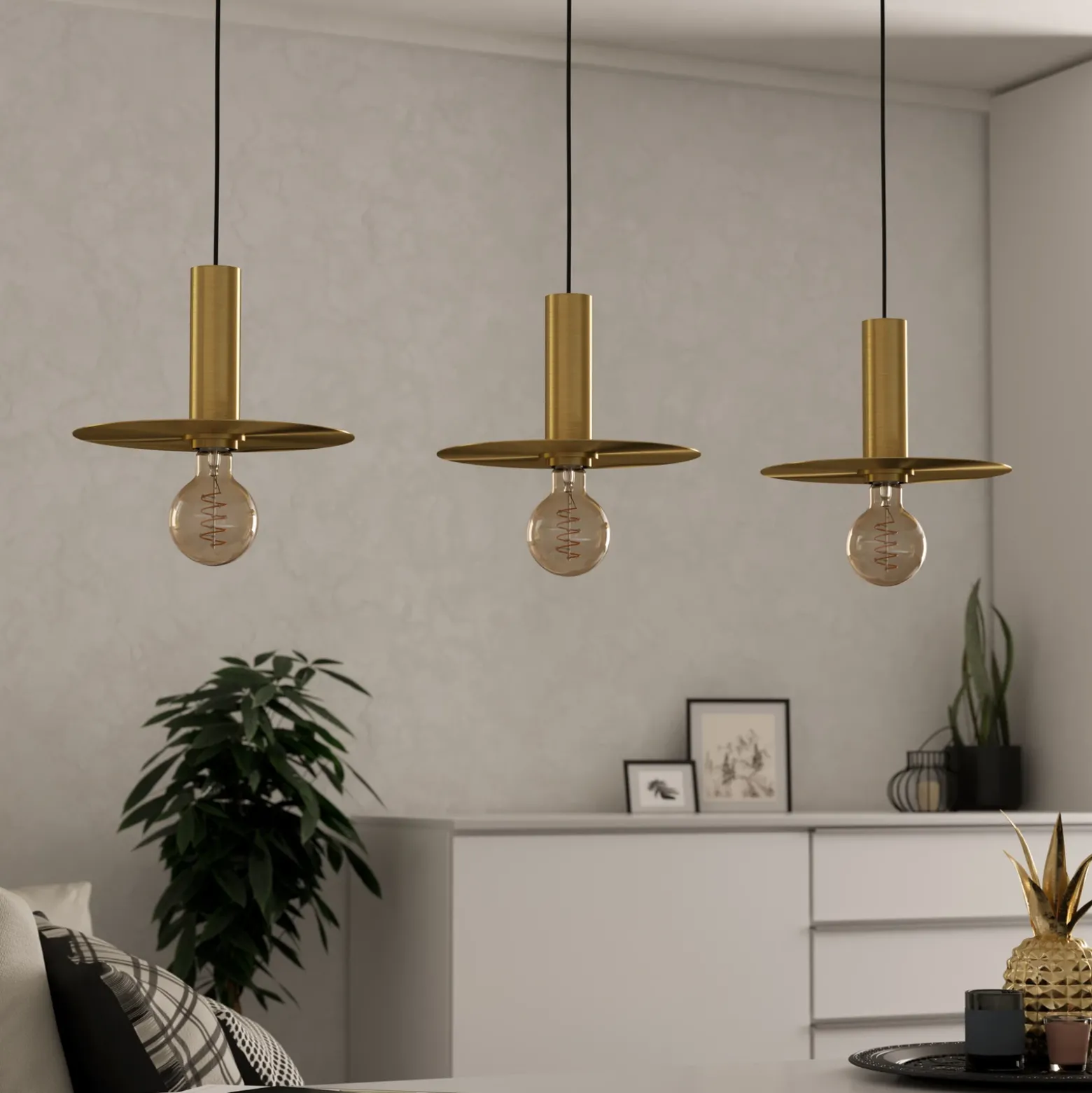 Lámpara colgante Escandell, 3 luces