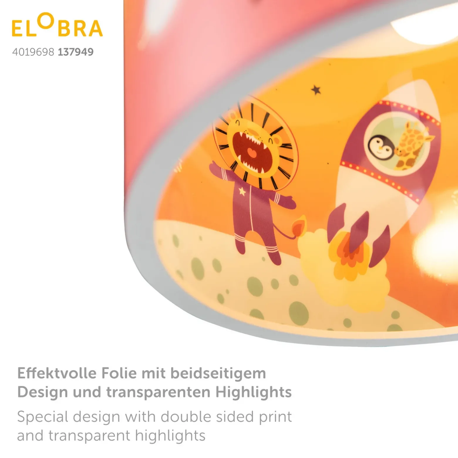 Lámpara colgante Escape de Little Astronauts, naranja