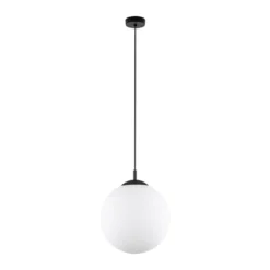 Lámpara colgante Esme, cristal opalino, 1 luz, Ø 35 cm