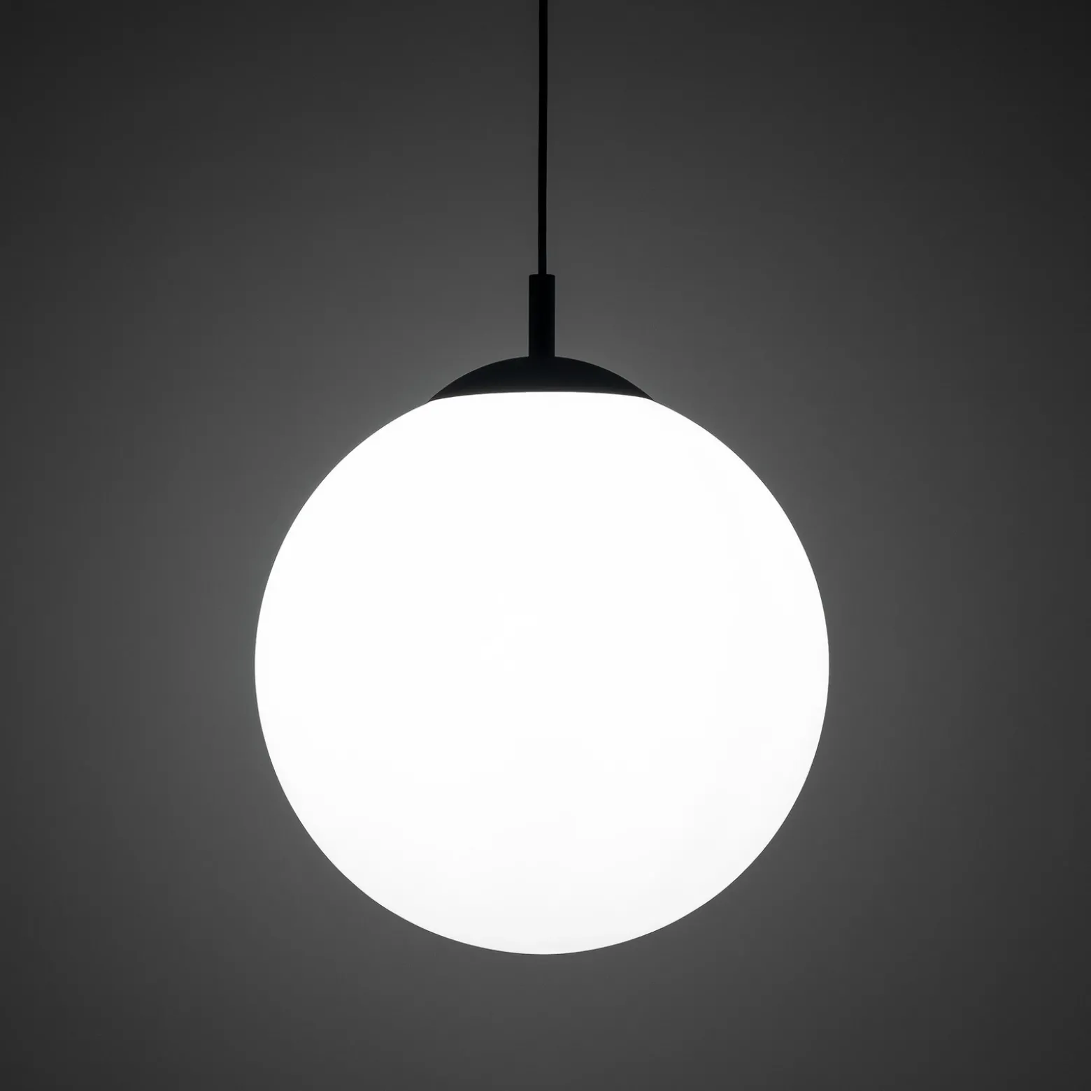 Lámpara colgante Esme, cristal opalino, 1 luz, Ø 35 cm
