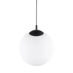 Lámpara colgante Esme, cristal opalino, 1 luz, Ø 35 cm